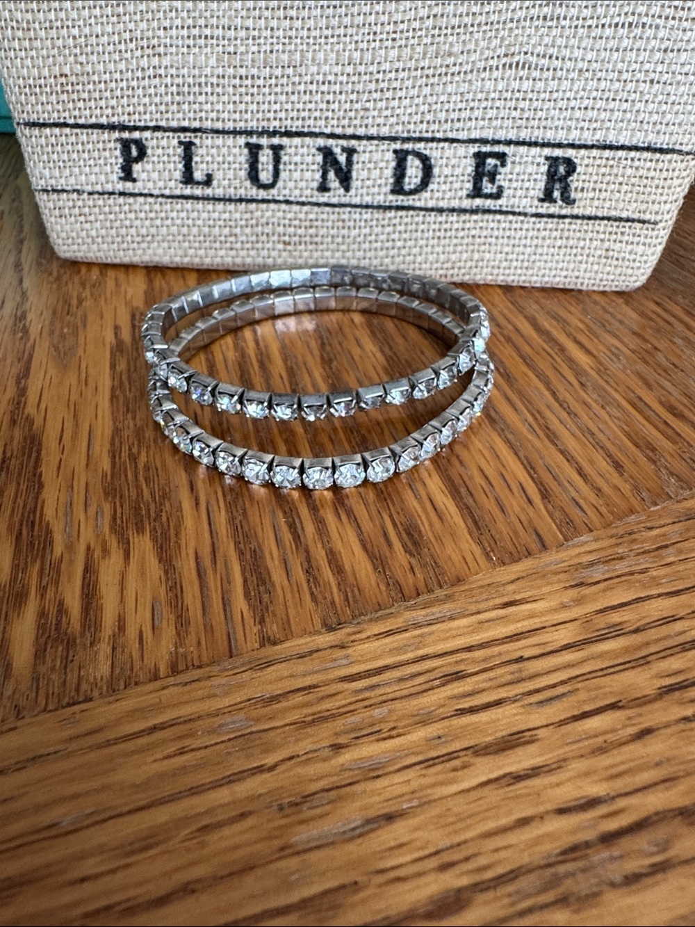 Plunder Silver Crystal Stretch Bracelet Set Trendy Fashion Jewelry